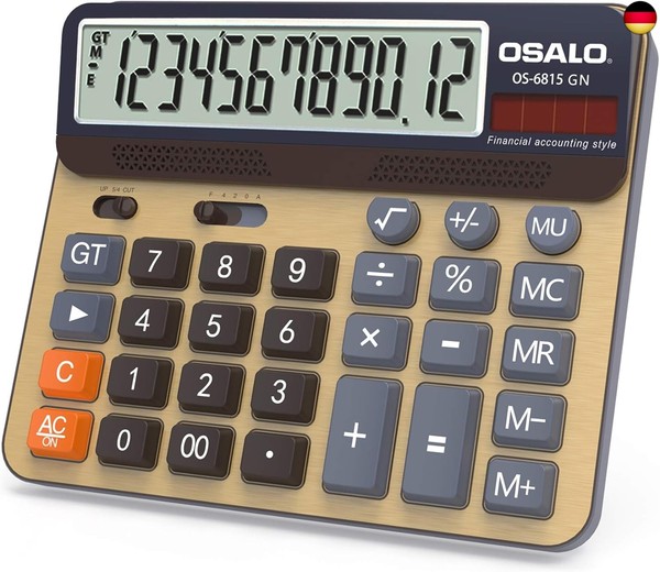 Tischrechner Gross GroßEs Display GroßE Tasten 12-Stelliger Taschenrechner (OS-6-image