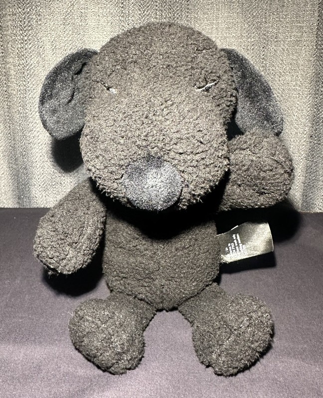 Kaws x Peanuts x Uniqlo Black Snoopy 2020 Plush 11” Stuffed Plush Toy Doll 