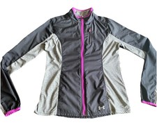 Under Armour ColdGear Full Zip Running Jacket Women s M Semi-Fitted Black Gray