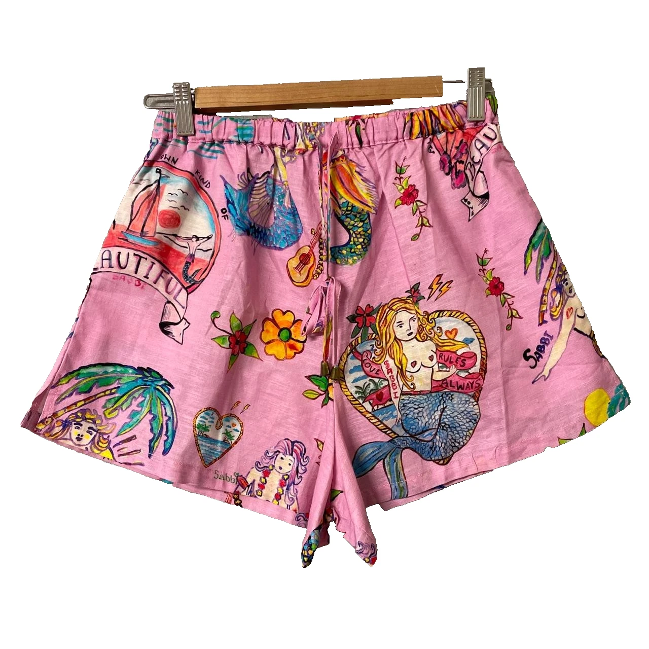 Sabbi Pink Linen Mermaid Altos Shorts NEW Size XS 6/8