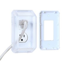 Baby Safety Outlet Cover Box Transparent Screw-In 1 Pack Double