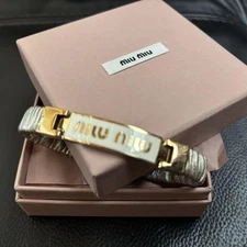 Miu Miu Bracelet White Gold Designer Limited Edition Luxury Rare Model Women VHT
