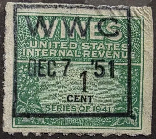 US Stamp Collection - Revenue - Cordial & Wine - Scott # RE111 - Used