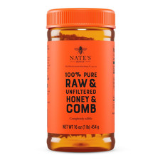 Nate'S 100 Pure Raw  Unfiltered Honey and Comb - 16Oz. Jar