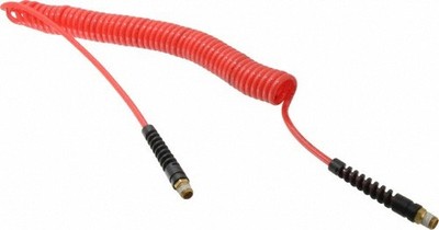 PRO-SOURCE 3/16'' ID, 1/4 Thread, 20' Long, Red or Blue Polyurethane Coiled & ...