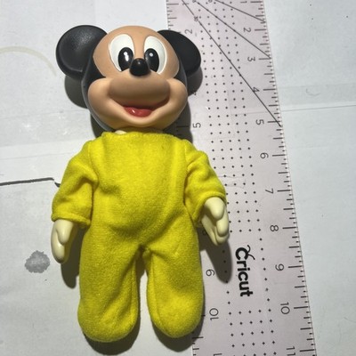 Vintage Baby Mickey Mouse Disney 1984 ARCO 8'' Poseable Doll Yellow Clothes
