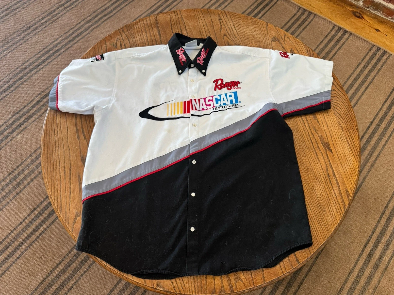 Men’s Ranger Boats NASCAR Fishing Shirt Size XXL Ranger Cup White Black RARE Boa