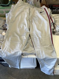 NIKE BSBL GRAY Baseball Softball Pants, Elastic Waist Size Men's L/Tall