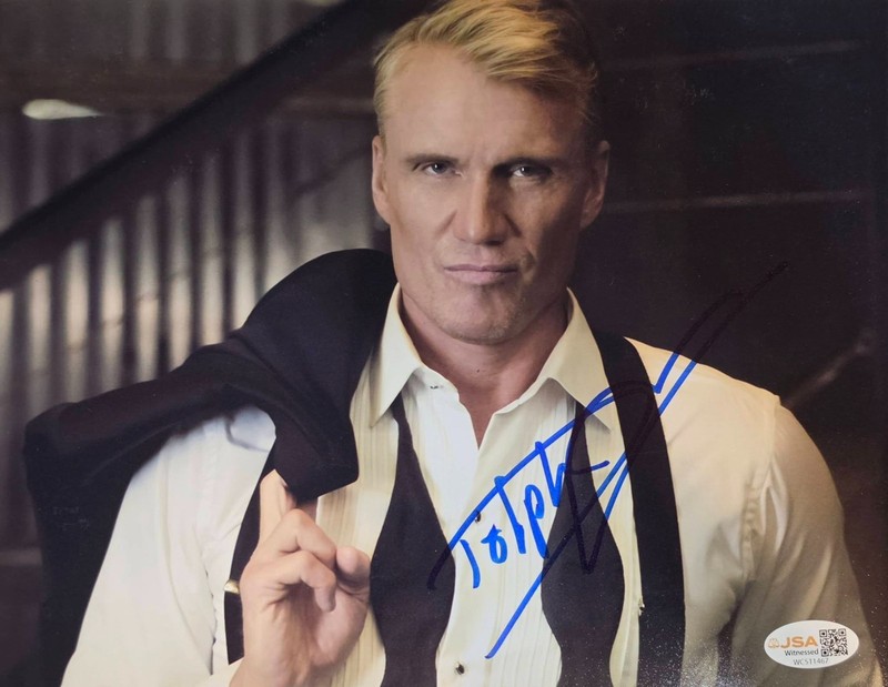 Dolph Lundgren Signed Rocky IV Drago 8X10 Metallic Photo Autograph JSA Coa