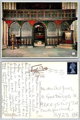 Hexham Abbey Rood Screen Postcard 1970 UK Architecture Walter Scott