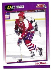 DALE HUNTER 1991-92 SCORE CARD NEAR MINT CONDITION