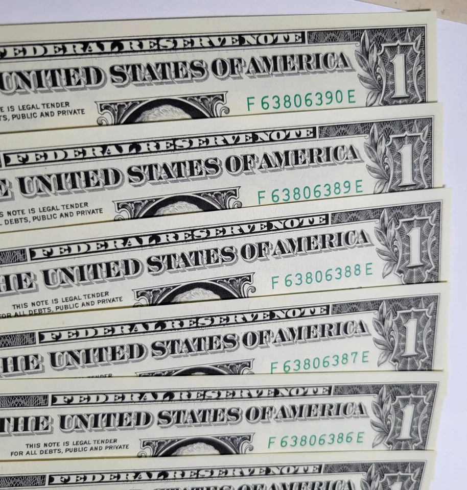 2017 Atlanta Fed Res $1 RADAR Bank Note Serial #63806380 + 10 Consec ~ GEM UNC ~ - Image 3 of 4