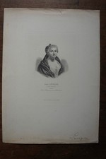LADY LEVEQUE LOUISE CAVELIER (1703-1745) PORTRAIT. ENGRAVING 19 eme. ne a ROUEN