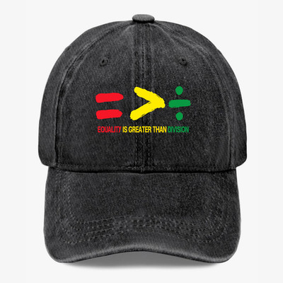 Equality Is Greater Than Division Hat Unity Peace Adjustable Baseball Cap