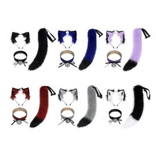 Cat Cosplay Costume Cat Ears Tail Choker Halloween Party Cat Ears Headband Tail