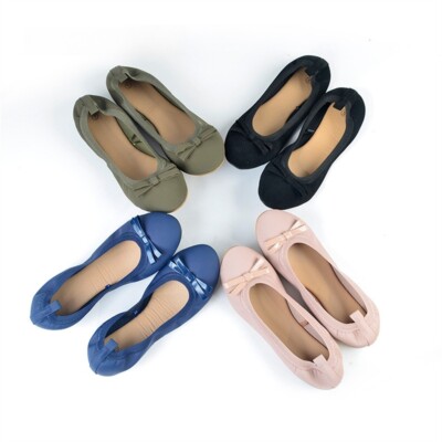 Ballerina Damen Mokassins Slippers Bequeme Schleifen Profil-Sohle Schuhe