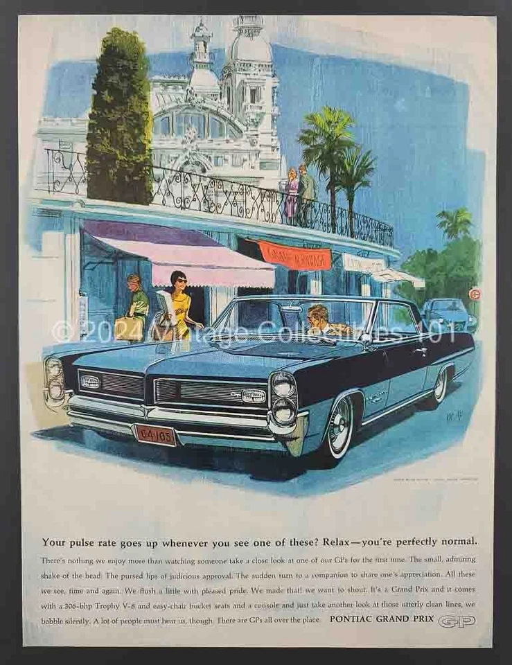 Pontiac GP Grand Prix 1963 compras París Francia AFVK arte foto decoración anuncio vintage Foto 2 de 4
