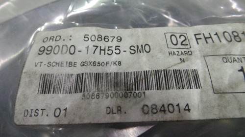 SUZUKI GSX 650 F K8 PANTALLA TOURING GENUINA 990D0-17H55-SMO NUEVO STOCK ANTIGUO NUEVO - Imagen 4 de 14
