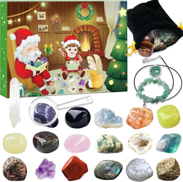 Edelstein Adventskalender 2024 Kinder Weihnachts Countdown Kristalle-image