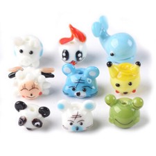2pcs Animal Shape Handmade Lampwork Glass Loose Beads For Jewelry Making DIY Lot