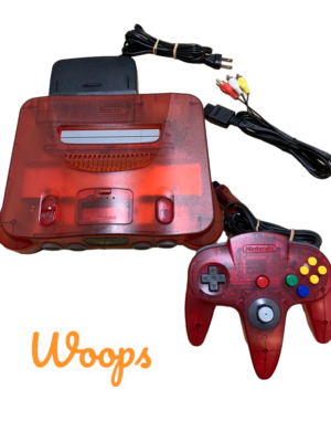 Nintendo 64 N64 Console Clear Red Controller Japan Working Tested