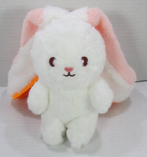 White Easter Bunny Stuffed Animal Reversible Carrot Cuddle Bunny 7" Unbranded