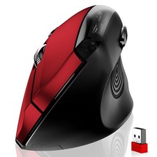 Wireless Ergonomic Mouse 2.4G 3 DPI USB Receiver 6 Buttons Optical Red