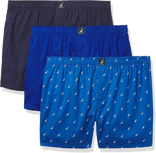 nautica men's cotton woven 3 pack boxer
