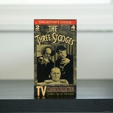 The Three Stooges VHS 2‑Tape Set – Very Good – Sharp Corners – UPC 056775110666