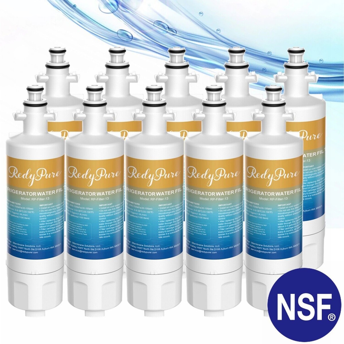 Paquete de 1-10 filtro de agua adecuado para repuesto de refrigerador LG LT700P 9690 WF700 LFX28968ST