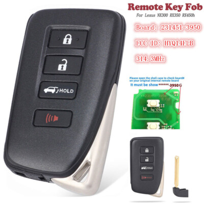 231451-3950 Remote Key Fob for Lexus RX350 RX350L RX450h NX300