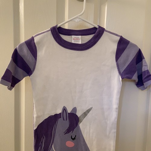 Hanna Andersson Unicorn Pajama Short Sleeve Top Organic Cotton Size 150 US 12 - Picture 2 of 6