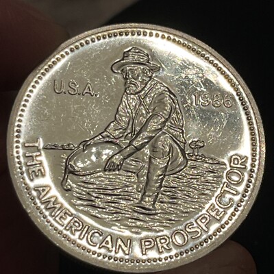 1986 THE AMERICAN PROSPECTOR ENGELHARD 1 TROY OUNCE .999+ FINE
