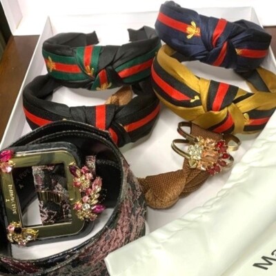 Patrizia Pepe Gemstone Printed Belt, Matching Bracelet & Headbands Small (US 2)