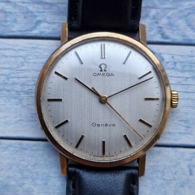 Vintage Omega 9ct massiv Gold Herrenuhr 