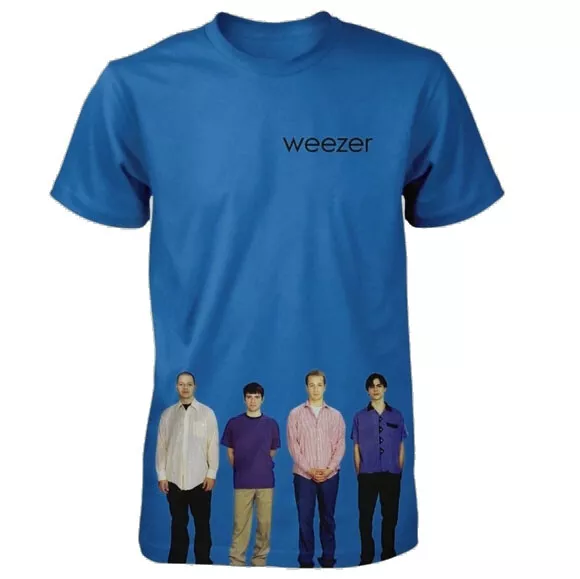 New Weezer Blue Album Lightweight Turquoise Grunge Band T Shirt badhabitmerch