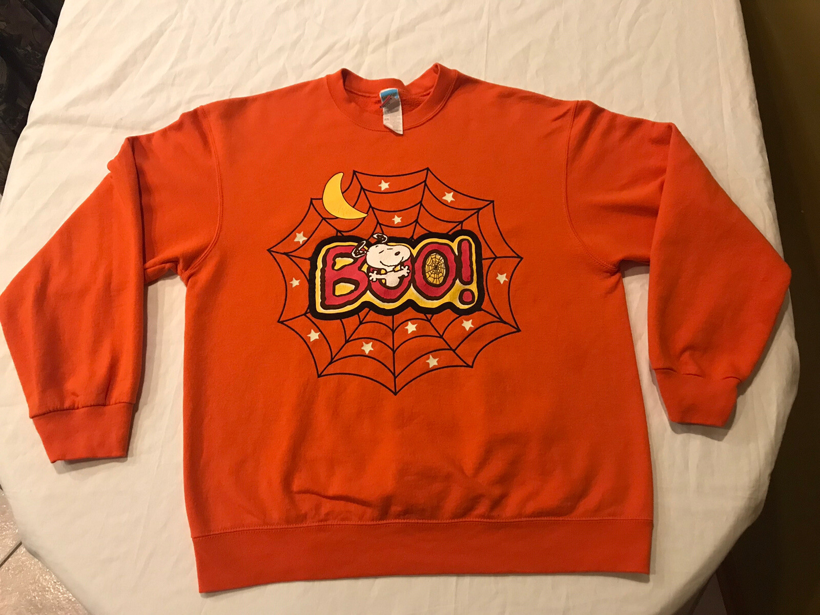 Vintage Peanuts Snoopy BOO Halloween Sweatshirt Orang… Gem