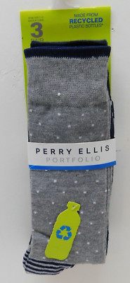 Perry Ellis Portfolio Men's Dress Socks  3 Pair Pack Shoe Size 7-12 Style 819107