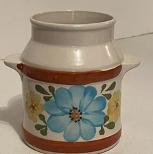 Vintage SADO Ftd Canister & Lid Hand Made In Portugal Floral Measuring Container