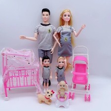 Barbie Happy Family Pregnant Mom Midge Doll Set - Dad, Girl, and Baby Toys for