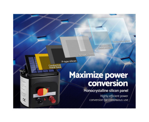 Giantz 5km Solar Electric Fence Charger Energiser Powered Unit Energizer Farm - Picture 4 of 7
