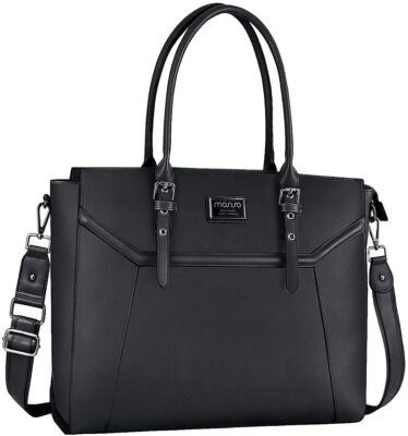 17 inch travel tote bag City Large: 17-inch Leather Laptop Bag for Men with Detachable Shoulder  Strap - Luxury Travel Briefcase