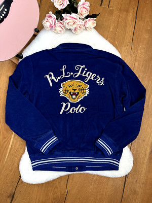 Polo RALPH LAUREN VARSITY JACKE RL TIGERS KORD BLAU Gr. L Large RAR