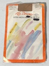 Gemco Leg Designs Vintage Suntan Size A Queen Extra Width Pantyhose NEW Made USA