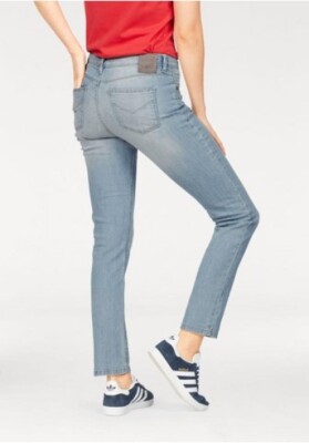 H.I.S Jeans Monroe Gr.34-44 Stretch Denim Powder Blue Mid Rise Damen Hose L31