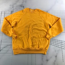 Vintage Bassett Walker Crewneck Sweatshirt Mens Large Yellow Cotton Blend 50/50