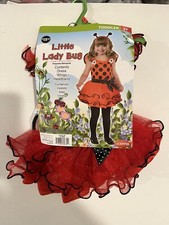 HALLOWEEN LADY BUG COSTUME DRESS, WINGS HEADBAND SIZE 2T