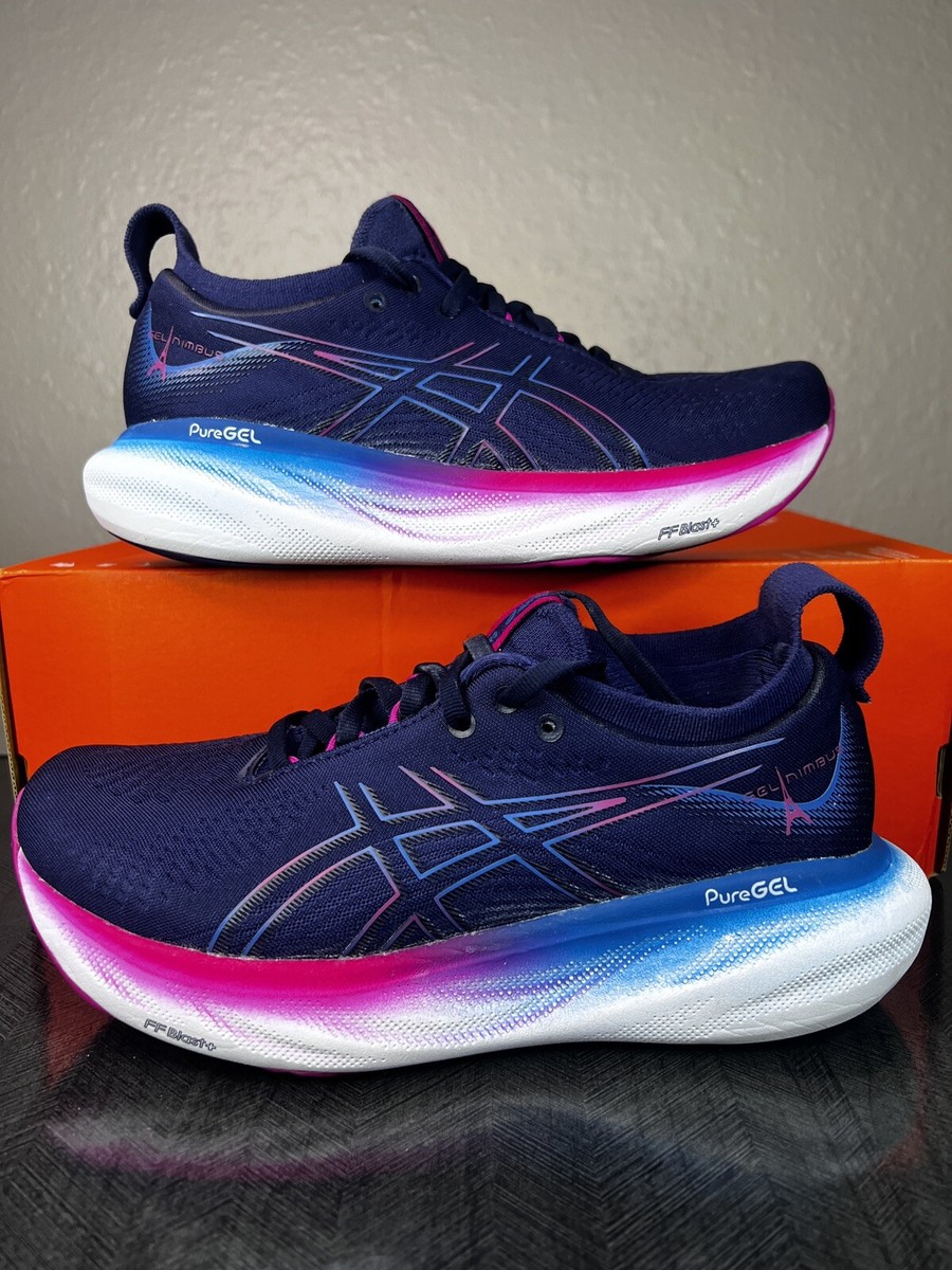 Asics Gel Nimbus 25 Paris Marathon Women’s Running Shoes Blue Pink Size 