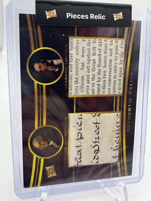 WASHINGTON & LINCOLN Pieces of the Past DUAL Relic 2022 #DR-1 HANDWRITTEN