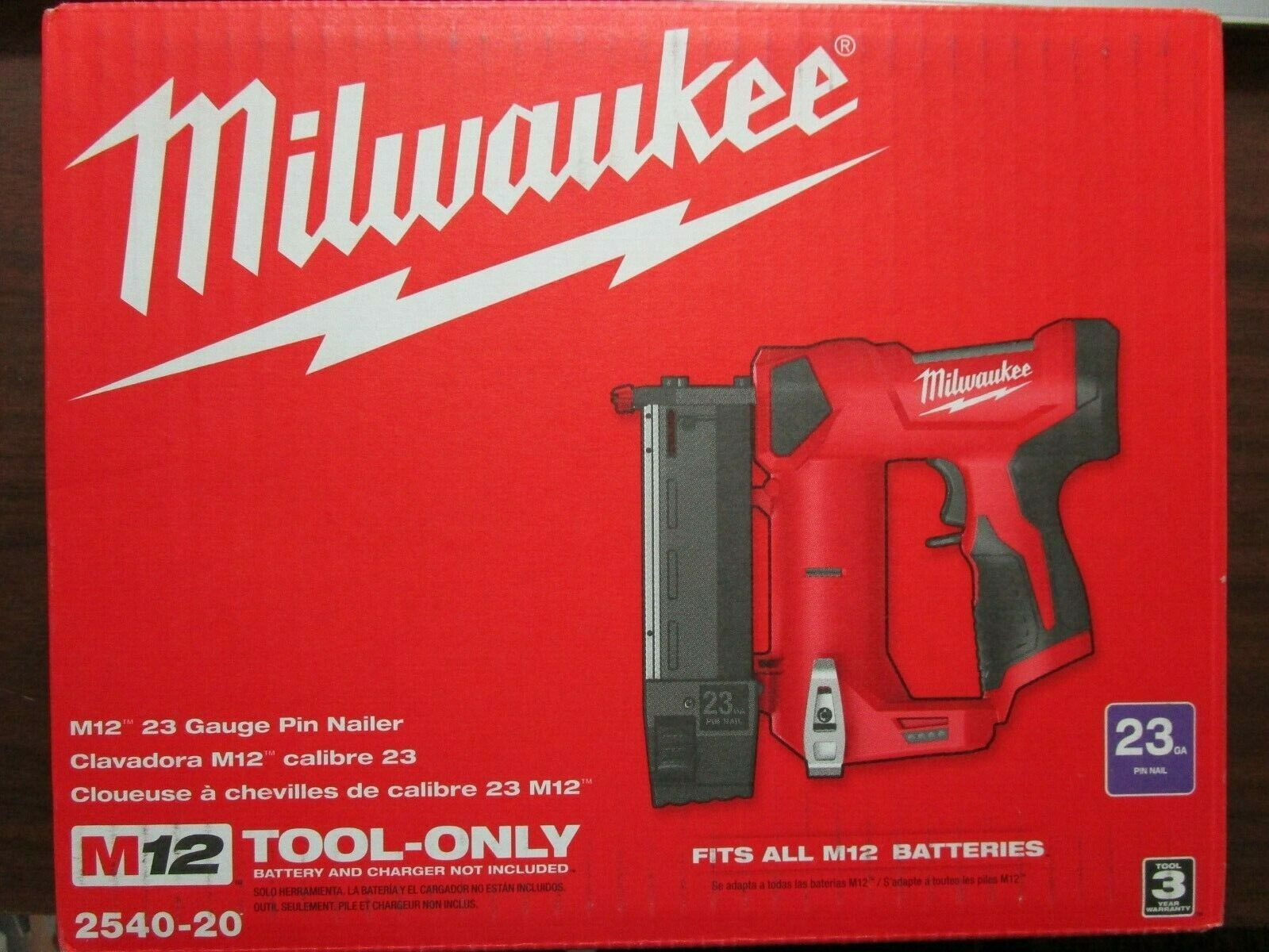 Milwaukee 最大83%OFFクーポン M12 23GA Cordless Pin BRAND NEW TOOL-ONLY 超爆安 2540-20 Nailer